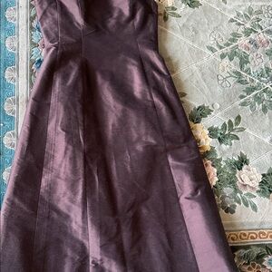 Silk Strapless Evening Gown in brown